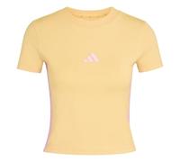 adidas Women's Essentials 3 Stripes Slim Baby T-Shirt, Semi Ice Tangerine/st Tropic Bloom, L