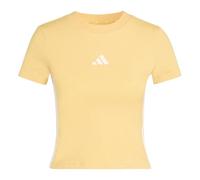 adidas Women's Essentials 3 Stripes Slim Baby T-Shirt, Semi Ice Tangerine/White, XS