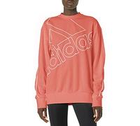 adidas womens Essentials Brand Love Sweatshirt Hazy Rose/White Medium