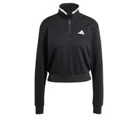 adidas Damen Essentials Color Pop French Terry Crop Quarter-Zip Track Jacket Sport-T-Shirts, Schwarz, 42