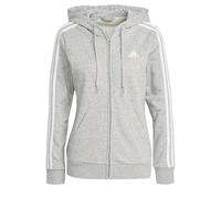 Essentials French Terry 3-Streifen Kapuzenjacke Medium Grey Heather / White M