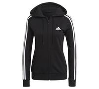adidas Womens Essentials Full-Zip Kapuzenjacke, Black/White, XS