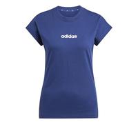 Adidas Women's Essentials LINEAR Cotton T-Shirt, Dark Blue/White, XL