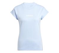 adidas Essentials Linear Baumwoll T-Shirt Damen JG8660 - glow blue/white XL