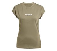 adidas Essentials Linear Baumwoll T-Shirt Damen JG8662 - olive strata/white M