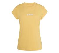 adidas Women's Essentials LINEAR Cotton T-Shirt, Semi Ice Tangerine/White, L