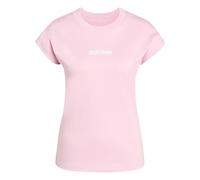 adidas Women's Essentials LINEAR Cotton T-Shirt, True pink/White, M