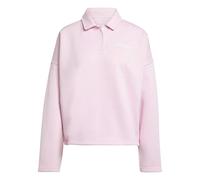 adidas Essentials Linear Fleece Polo Sweatshirt Damen JM1949 - clear pink/white M