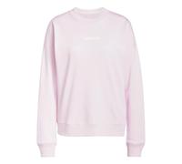 Sweatshirt ADIDAS SPORTSWEAR "W LIN FT SWT", Damen, Gr. L, pink (clear pink, weiß), Obermaterial: 55% Baumwolle, 36% Polyester, 9% Viskose, Rundhals, Sweatshirts (48127444-L) clear pink, weiß