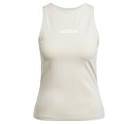 Adidas Women's Essentials LINEAR Slim Cotton Tank, Wonder Alumina/White, L