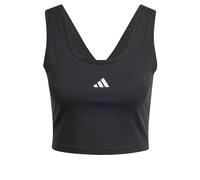 adidas Women's Essentials SMALL Logo Cotton Lifestyle Tank, Black/White, S