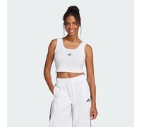 adidas Women's Essentials SMALL Logo Cotton Lifestyle Tank, White/Black, XS