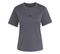 adidas Women's Essentials SMALL Logo Cotton T-Shirt, Grey six/Black, XS