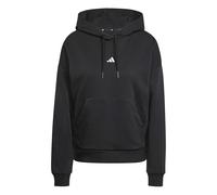 adidas Women's Essentials SMALL Logo Feel Cozy Hoodie, Black/White, L