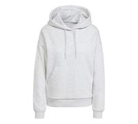 Adidas Women's Essentials SMALL Logo Feel Cozy Hoodie, Light Grey Heather/White, L