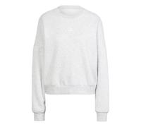 adidas Women's Essentials SMALL Logo Feel Cozy Relaxed FIT Sweatshirt, Light Grey Heather/White, XS