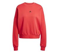 adidas Women's Essentials SMALL Logo Feel Cozy Relaxed FIT Sweatshirt, Pure Ruby/Black, M