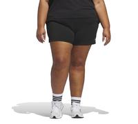 adidas Women's Essentials SMALL Logo Feel Cozy Shorts, Black/White, L