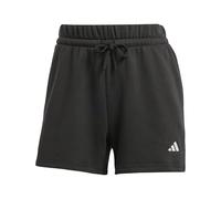 adidas Women's Essentials SMALL Logo Feel Cozy Shorts, Black/White, XL