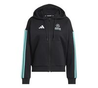 Kapuzensweatshirt ADIDAS PERFORMANCE "MERCEDES-AMG PETRONAS FORMULA 1 TEAM DNA", Damen, Gr. L, schwarz, semi mint rush, Obermaterial: 55% Baumwolle, 36% Polyester, 9% Viskose, angesetztes Bündchen, Sw