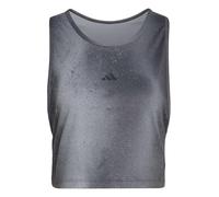 adidas Women's Motion Essentials Cropped Print Tank, Grey Three/Grey six/Black, L