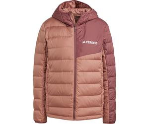 Adidas Women's Multi Light Down Hooded Jacket War Clay / Burgundy L