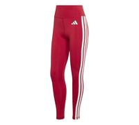 adidas Women's Optime Essentials 3 Stripes 7/8 Leggings, active maroon/white, XS