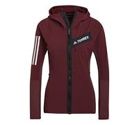 adidas Womens Polarfleece-Full Zip Techrock Flooce Wind Hooded Jacket, Shadow Red, H55933, XL