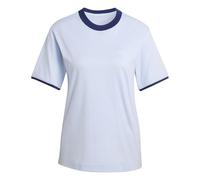 adidas Women's Seasonal Essentials Colorpop T-Shirt with Embroidered Graphic, Crystal Sky/White, XL