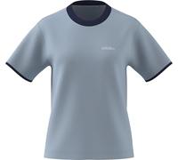 adidas Women's Seasonal Essentials Colorpop T-Shirt with Embroidered Graphic, Crystal Sky/White, XXL