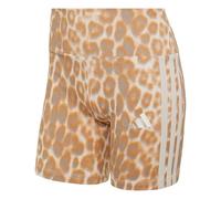 adidas Women's Seasonal Essentials Leopard Print Biker Shorts with 3-Stripes, MULTICOLOR/wonder alumina, XS
