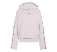 adidas Women's Seasonal Essentials Leopard Print French Terry Hoodie with 3-Stripes, Ice Purple/Multicolor, XL