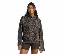 adidas Women's Seasonal Essentials Leopard Print French Terry Hoodie with 3-Stripes, Multicolor/Earth strata/Shadow Brown, XS