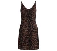 adidas Women's Seasonal Essentials Leopard Print Mini-Dress with 3-Stripes, Multicolor/Earth strata, XXL