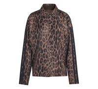 adidas Women's Seasonal Essentials Leopard Print Woven Overshirt with 3-Stripes, MULTICOLOR/earth strata, L