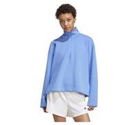 adidas Women's Soft Lux Quarter-Zip Sweatshirt Blue Fusion S