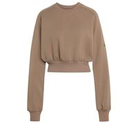 Sweatshirt ADIDAS SPORTSWEAR "SOFT LUX, LOCKER GESCHNITTEN", Damen, Gr. XS, khaki six, Obermaterial: 51% Polyester, 25% Modal, 15% Baumwolle, 9% Elasthan, normal, Rundhals, angesetztes Bündchen, Sweat