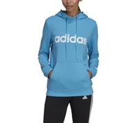 adidas Women's Standard Essentials Logo Hoodie, App Sky Rush/White, Large