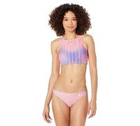 adidas Women's Standard Melbourne Printed Bikini Set, Acid Red/White, Small