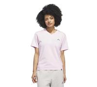 adidas Women's Summer Slide Graphic Vneck T-Shirt, Clear pink, XS