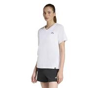 adidas Women's Summer Slide Graphic Vneck T-Shirt, White, XL