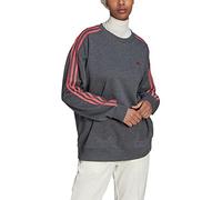 Adidas Womens Sweatshirt (Long Sleeve) W Lngwr SWT, Dark Grey Heather/Wonder Red, HL2085, S