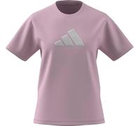 adidas Women's Textured Gingham Big Logo Graphic T-Shirt, Clear pink, M