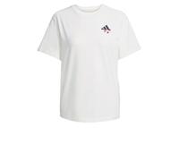 adidas Women's Tiro Floral Graphic T-Shirt Off White L
