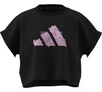 adidas Women's Western Florals Big Logo Graphic T-Shirt, Black, M