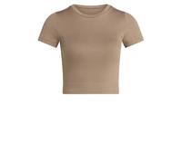 adidas Women's Workout Essentials Knit Baby Tee, Chalky Brown, M