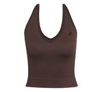 adidas Women's Workout Essentials Knit Halterneck T-Shirt, Aurora Coffee, L