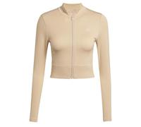 adidas Women's Workout Essentials Strickjacke mit durchgehendem Reißverschluss Beige M