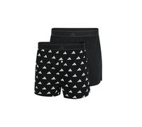 adidas Herren Web-Boxershorts, 2er Pack - Woven Boxer, Shorts, Webware, Baumwolle Schwarz/Weiß M