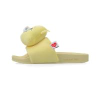 Hausschuh ADIDAS ORIGINALS "CARE BEARS X ADIDAS ADILETTEN", Damen, Gr. 38, gelb (almost gelb, ftwr weiß, preloved gelb), Textil, Schuhe Hausschuh, Care Bears Glücksbärchis Pantolette (34852065-38) alm